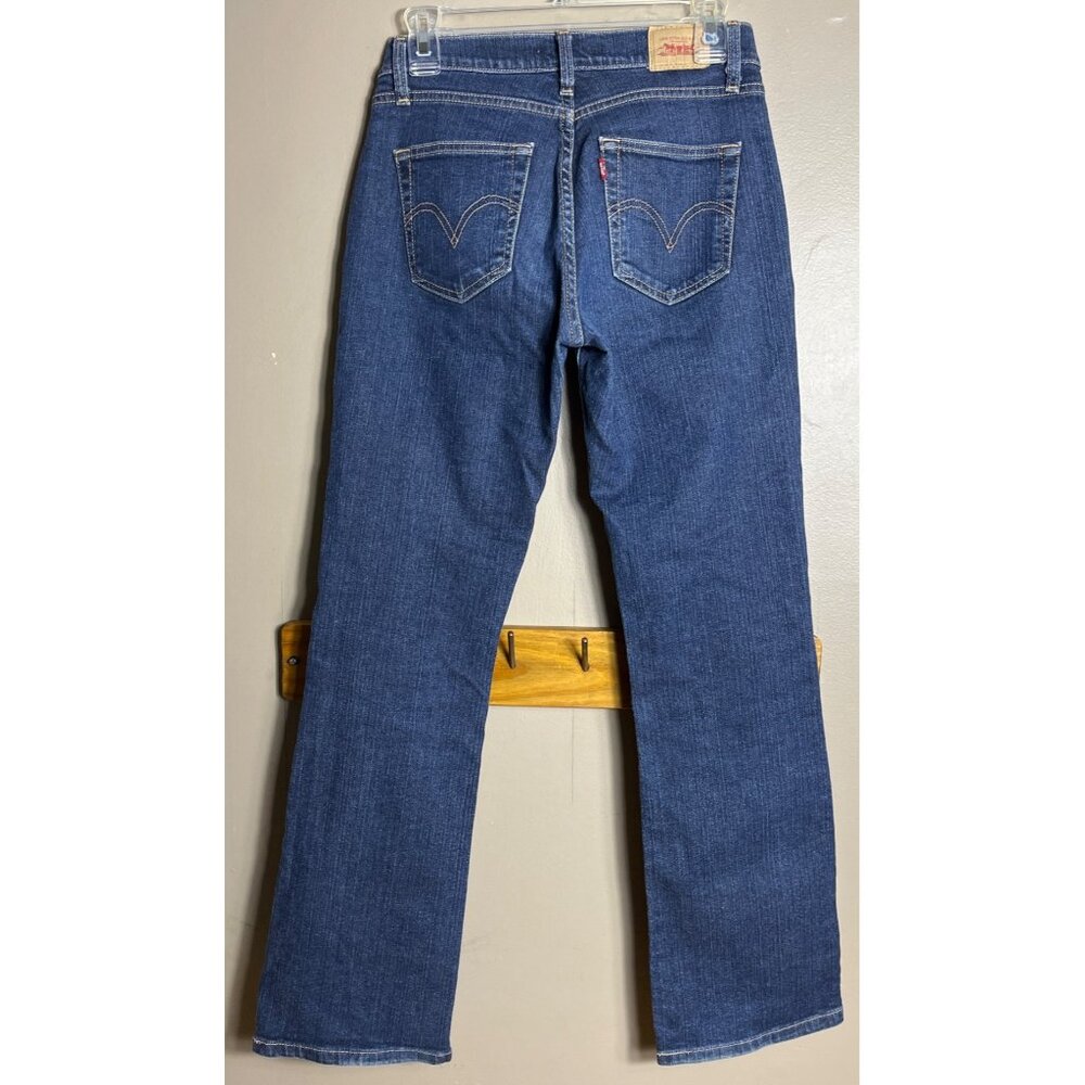 Vtg Levis Curvy Cut Jeans Bootcut Y2K 2000s Low Rise Fit Cowgirl Blue Womens 7 - Picture 2 of 8